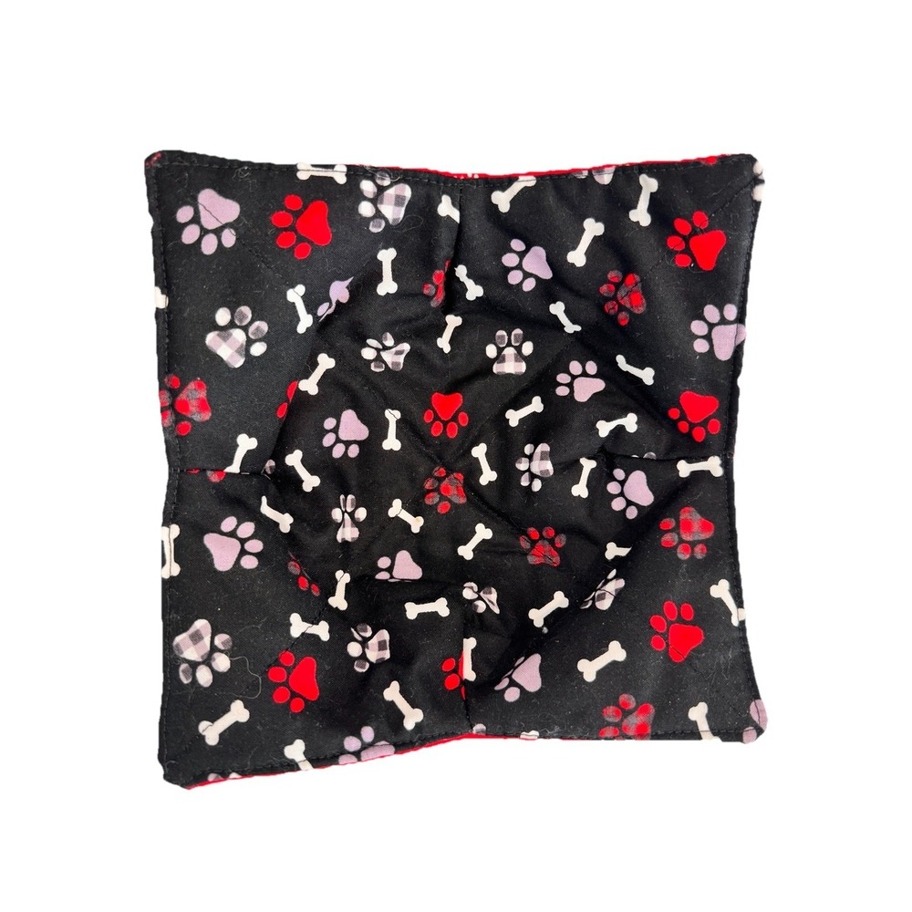 Handmade Bowl Cozy Set Paw Print Casserole Carrier Microwave Hot Pad 3pc - Picture 6 of 14